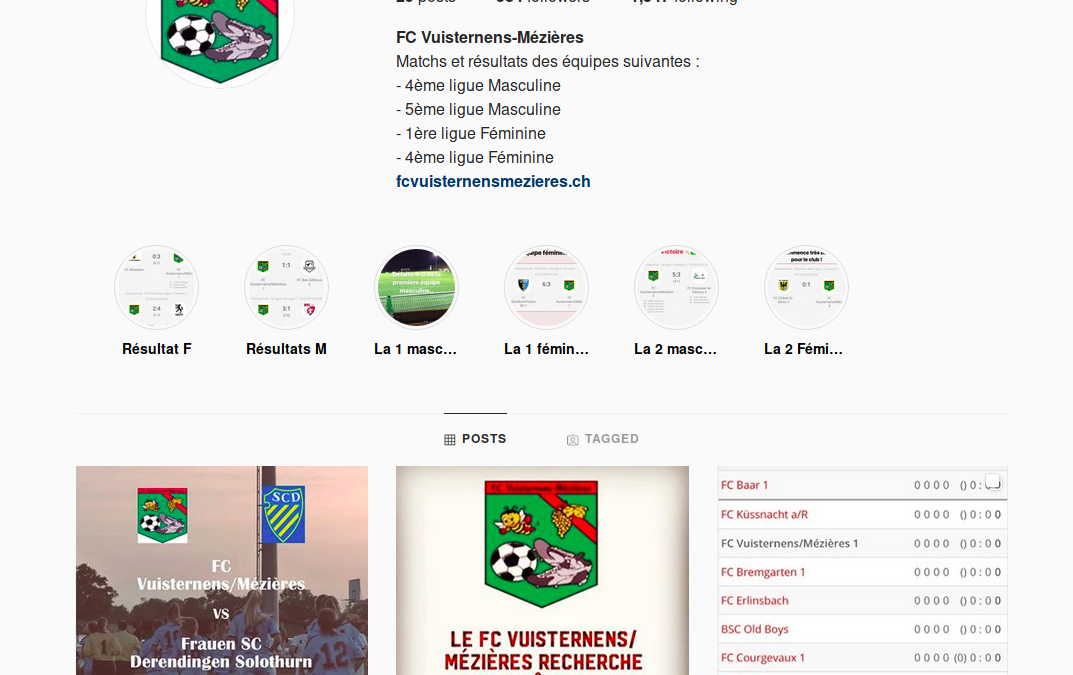 Suivez le FC Vuisternens/Mézières sur Instagram